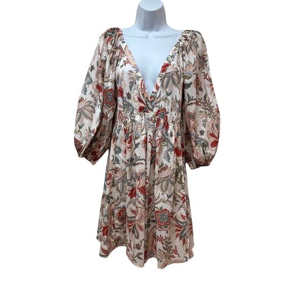 Mango X Chufy Collab Open Back‎ Floral Mini Dress Mediterranean Boho S NEW - Picture 1 of 11